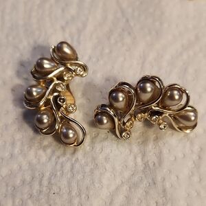Elegant Gold and Silver Pearl Earrings